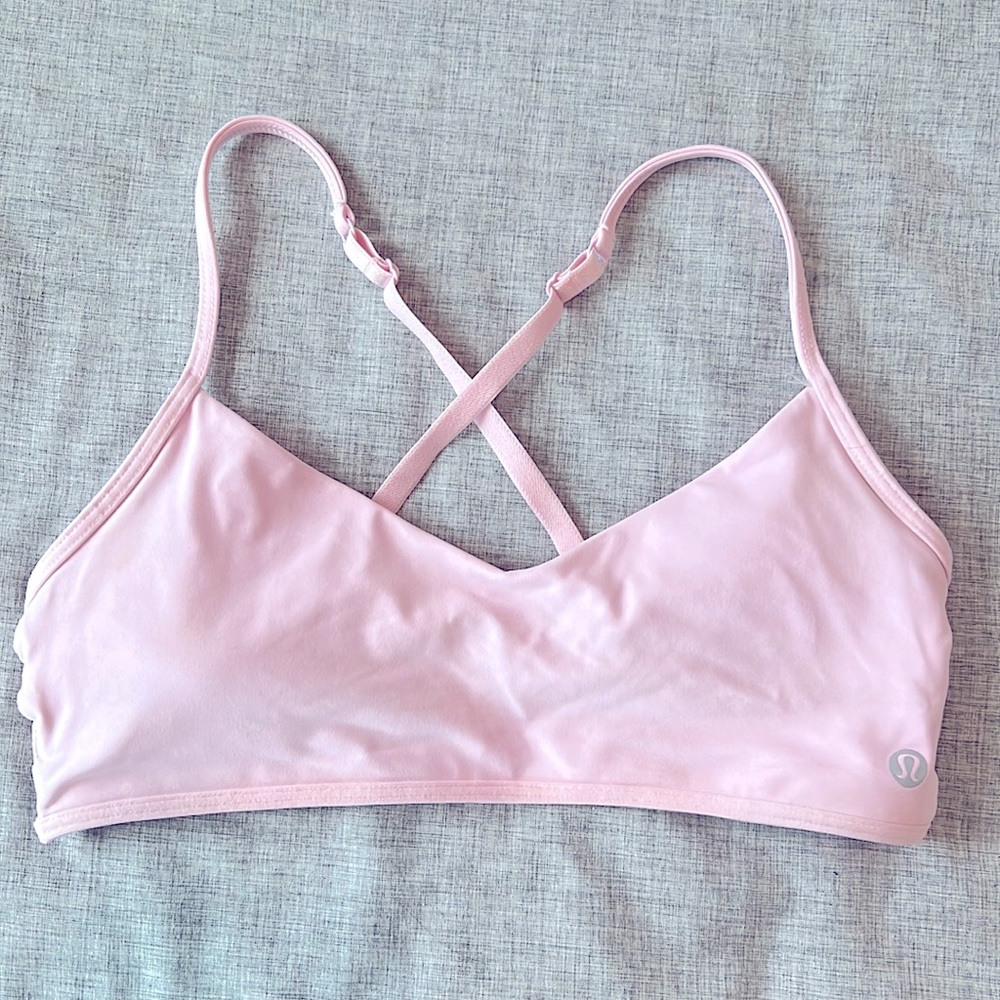 Lululemon hot spell crossback bra pearl pink Size 6